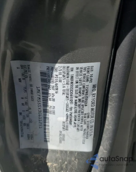 2003 Mercury Sable Ls Premium from USA, damaged, VIN 1MEFM55SX3G611251